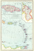 WEST INDIES. Lesser Antilles; maps of Jamaica; Guyana 1907 old antique