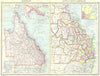 AUSTRALIA. Queensland; Central & south; British New Guinea; Brisbane 1907 map