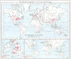 WORLD. Commodities - Coalfields & petroleum sources. British Isles 1907 map
