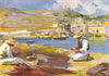 MALTA. Mending nets-Migiarro, Gozo (Dingli) 1927 old vintage print picture