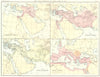 4 EMPIRES. Babylonian Empire; Persian; Grecian; Roman 1900 old antique map