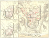 JERUSALEM 3 EPOCHS. From Josephus; Bible; Comparative heights 1900 old map