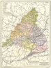 SPAIN. Mapa de la Provincia de Madrid 1913 old antique vintage plan chart
