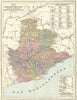 SPAIN. Mapa de la Provincia de Barcelona 1913 old antique plan chart