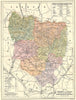 SPAIN. Mapa de la Provincia de Huesca 1913 old antique vintage plan chart