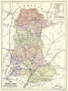 SPAIN. Mapa de la Provincia de Palencia 1913 old antique plan chart