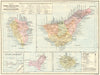 SPAIN. Mapa Provincia Sta Cruz Tenerife(Islas Occidentales) 1913 old