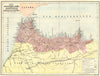MOROCCO. Mapa de la Zona de Influencia Espanola en Marruecos 1913 old