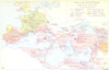 CHRISTIANITY.The Age of Justinian especially in the east 1958 old vintage map