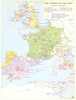 CHRISTIANITY.The Church in the west in the 6th century 1958 old vintage map