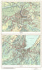 SWITZERLAND.Schweiz;Berne Bern;Genf Geneva 1958 old vintage map plan chart