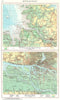 GERMANY.Hamburg Elbe estuary Elbemundung;Hamburg-Hafen 1958 old vintage map