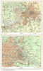 BERLIN VIENNA.Mitteleuropa. Germany Austria. Berlin;Wien;Vienna 1958 old map