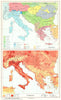 EUROPE.Sudosteuropa;Sprachen Language;Volksdichte population density 1958 map