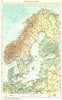 BALTIC.Ostseelander. Norway Sweden Denmark Norwegen Schweden Danemark 1958 map