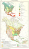 NORTH AMERICA.Nordamerika;Vegetation Wirtschaft Economy 1958 old vintage map