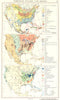 NORTH AMERICA.Vereinigte Staaten Mexiko USA Industrie Bergbau Produkte 1958 map