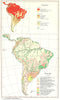 SOUTH AMERICA.Sudamerika;Vegetation Wirtschaft Economy 1958 old vintage map