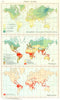 WORLD.Erde.Klima;Isoamplituden;Klimatypen;Malariagebiete Malaria 1958 old map