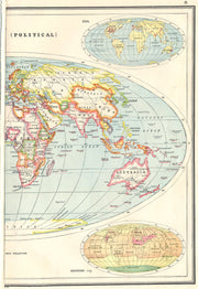EASTERN HEMISPHERE.Political. World coal mining areas & July Isotherms 1920 map