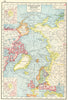 ARCTIC. North Pole showing explorers' routes. Inset Kane Basin 1920 old map