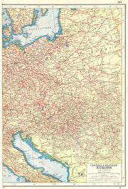 EASTERN EUROPE. Showing Railways & steamship routes. East sheet 1920 old map