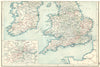 British Isles Railways. South Sheet; inset London Environs. HARMSWORTH 1920 map