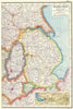 EAST MIDLANDS.Lincolnshire Nottinghamshire Rutland.Manch'r Ship Canal 1920 map