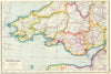 SOUTH WALES. Glamorgan Monmouth Brecknock Carmarthen Pembroke Cardiff 1920 map
