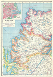 SCOTTISH HIGHLANDS.Sutherland Ross & Cromarty Inverness-shire.Aberdeen 1920 map