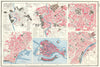 ITALY CITIES. Rome Ancient & Modern Naples Milan Venice & Turin plans 1920 map