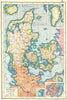 DENMARK. inset Iceland Greenland Faroe islands Copenhagen Bornholm 1920 map