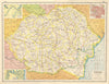 ROMANIA. Rumania; inset Bucharest; gorges & mouths of the Danube 1920 old map