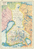 FINLAND. Finland Suomi. HARMSWORTH 1920 old antique vintage map plan chart
