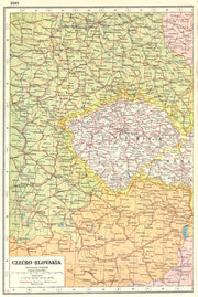 BOHEMIA. Czech republic. Czechoslovakia west. Railways. HARMSWORTH 1920 map