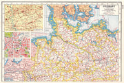 NORTHERN GERMANY. inset Westphalian Ruhr COALFIELDS. Plan of Leipzig 1920 map