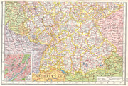 GERMANY SOUTH. Bavaria Wurttemberg Hesse Thuringia. Inset Munich plan 1920 map