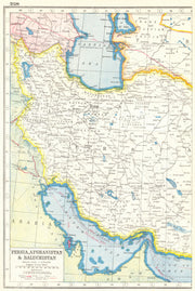 PERSIA WEST. Iran. Roads railways.. HARMSWORTH 1920 old antique map plan chart