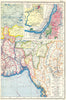 BANGLADESH. Bengal Burma; inset Calcutta Kolkata  city & area 1920 old map