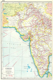 BRITISH INDIA WEST RAILWAYS. Baluchistan Pakistan. HARMSWORTH 1920 old map