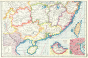 SOUTH CHINA. inset Weihaiwei (Weihai) & Shanghai. Taiwan Formosa 1920 old map