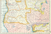 ANGOLA. Inset Bas Congo Lower Congo. HARMSWORTH 1920 old antique map chart