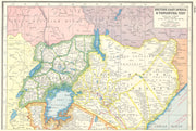 KENYA UGANDA. British East Africa Uganda protectorate. HARMSWORTH 1920 old map