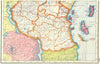 TANZANIA. Tanganyika Territory; Inset Zanzibar protectorate 1920 old map