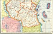 TANZANIA. Tanganyika Territory; Inset Zanzibar protectorate 1920 old map