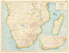 SOUTHERN AFRICA AGRICULTURAL/MINERAL PRODUCTS. Diamonds Gold Ivory &c 1920 map
