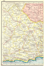 CAPE OF GOOD HOPE. Coast. South Africa. Railways. HARMSWORTH 1920 old map