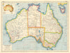 AUSTRALIA. Railways Steamship routes telegraph cables. Rainfall Temp 1920 map
