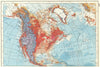 NORTH AMERICA RELIEF. Ocean depths mountain heights. HARMSWORTH 1920 old map