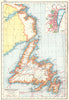 NEWFOUNDLAND. inset St Johns. Canada. HARMSWORTH 1920 old antique map chart